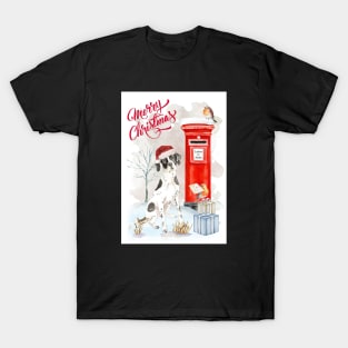 Pointer Dog Merry Christmas Santa Dog T-Shirt